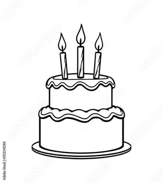 Obraz A simple illustration of a birthday cake