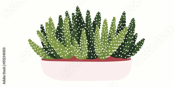 Obraz A vibrant illustration of a succulent plant in a delicate ceramic pot, capturing the natural beauty and simplicity.