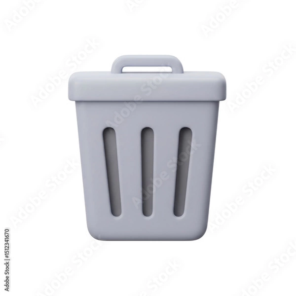 Fototapeta Trash bin icon in light gray