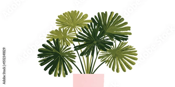 Obraz A delightful depiction of a flourishing plant, adding a touch of nature's serenity to any space, captured in a vibrant and lively illustration.