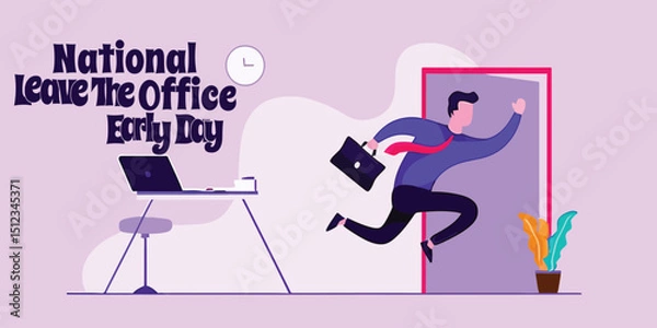Fototapeta National leave the office early day illustration