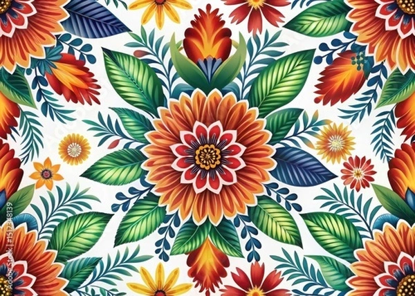 Obraz Vibrant floral pattern seamless design