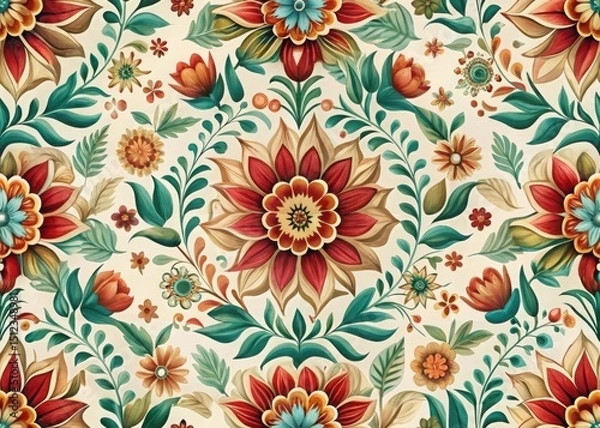 Obraz Seamless vintage floral pattern design