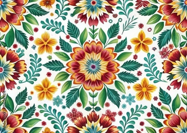 Obraz Vibrant floral pattern seamless design