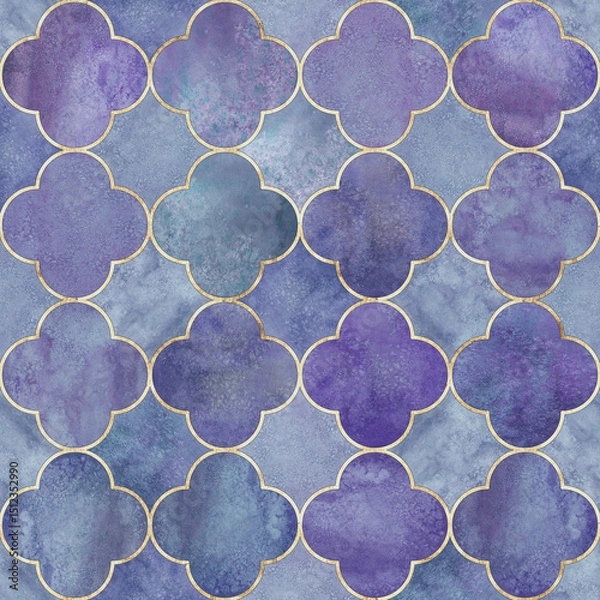 Obraz Watercolor gothic style clover leaf seamless pattern