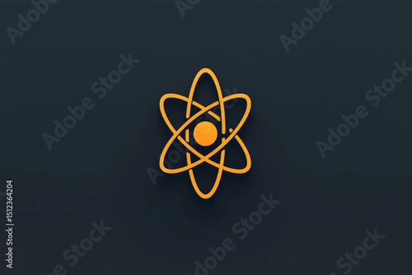 Obraz Orange atomic structure icon