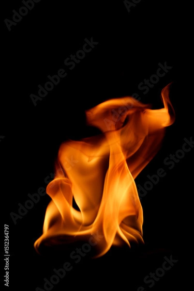 Fototapeta Vibrant Flames Against Dark Background Captivating Fire Display