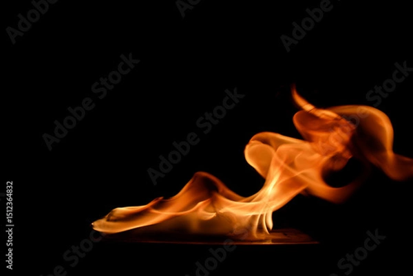 Fototapeta Flame Dance Abstract Fire Patterns on Black Background