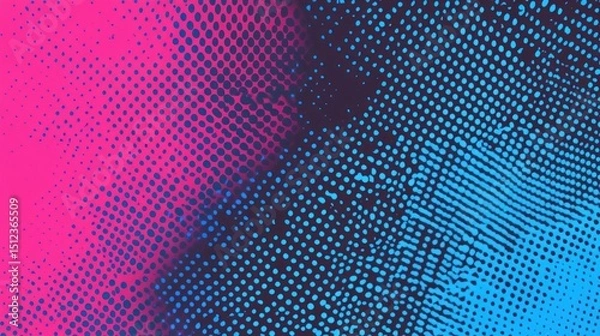 Fototapeta Abstract pink and blue halftone pattern background. (2)