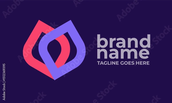 Fototapeta Name card blue logo design for comapny