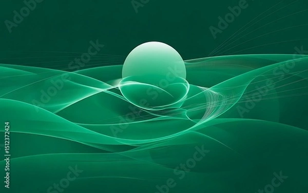Obraz abstract green wave background