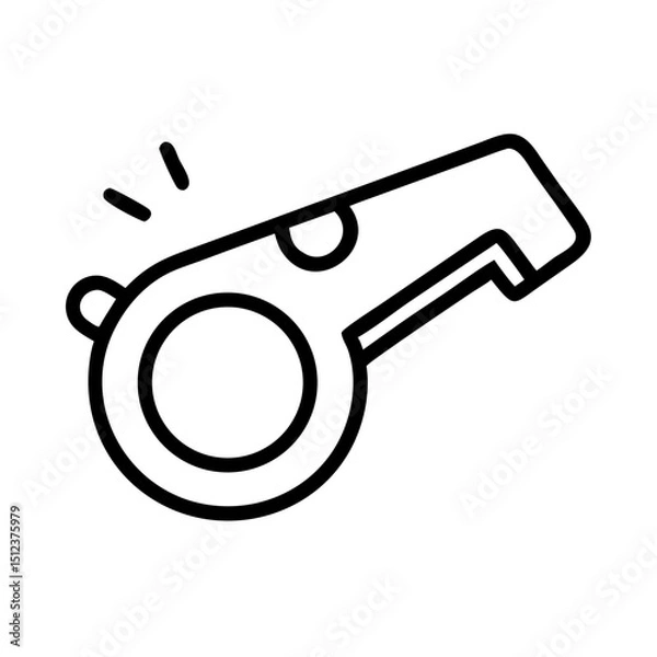Fototapeta Simple linear vector icon of a referee whistle design  