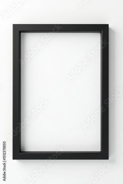 Obraz Sleek black frame isolated on white studio backdrop, elegant, art