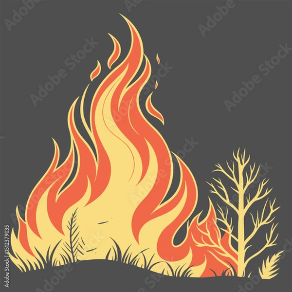 Fototapeta Fire flame icons set. Modern vector icon design.