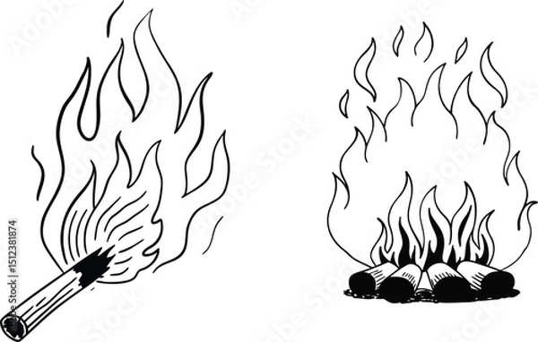 Fototapeta Fire icon vector set. Fire flame symbol. Flame icon collection. fireball and flame vector illustration icon set. Fire flame icon. Burning symbol. Fireball sign. Energy illustration isolated.