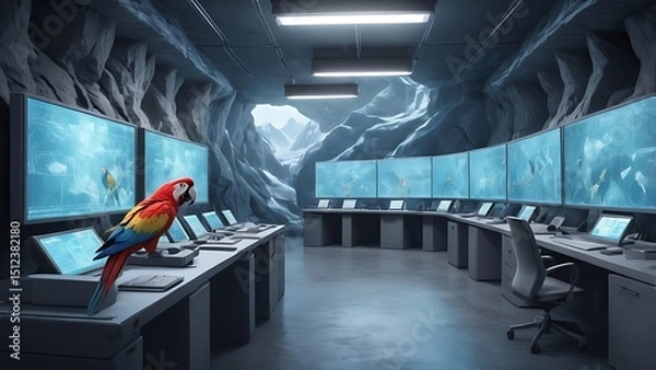 Obraz Parrot in the snow and ice