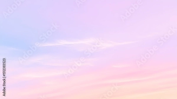 Fototapeta Light and soft gradient sky featuring thin white cloud wisps that blend naturally with gentle blue hues