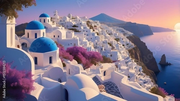 Obraz oia village at santorini island greece