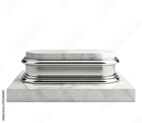 Obraz A white marble pedestal with a silver frame