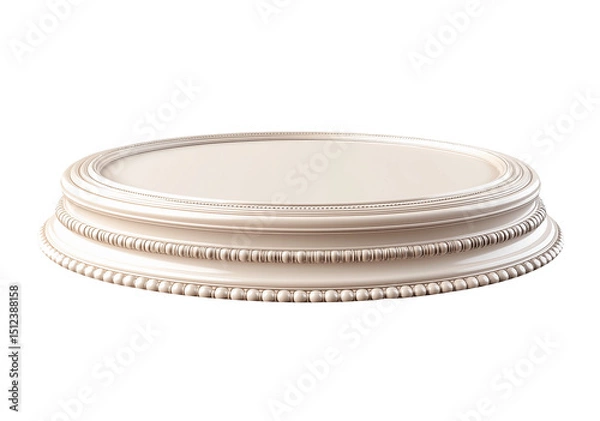 Obraz A white round table with a gold rim