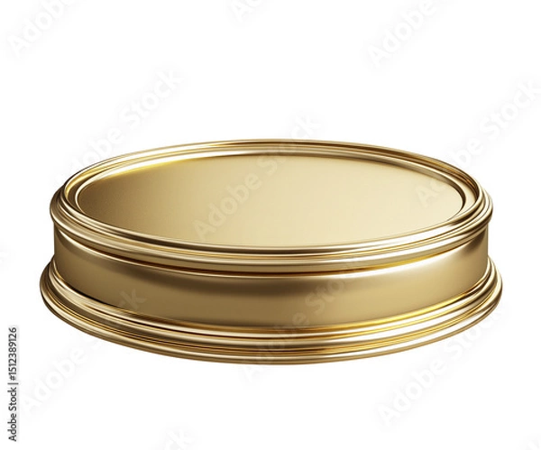 Fototapeta A gold colored object with a circular shape