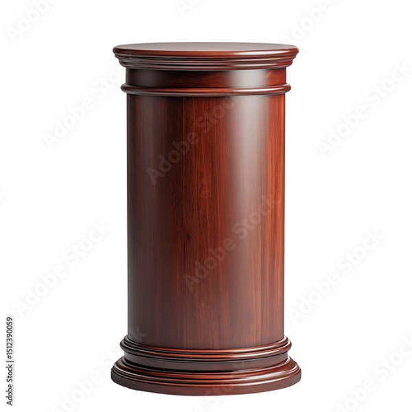 Obraz A tall wooden column with a brown finish