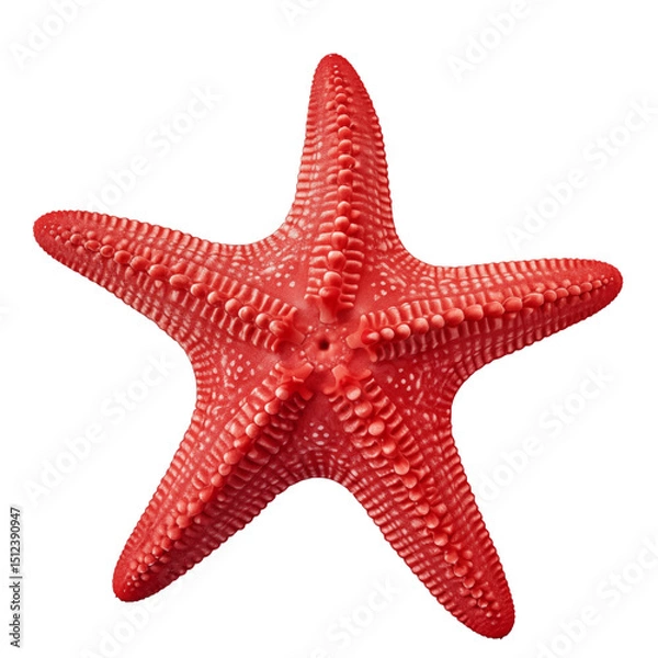 Obraz A red starfish with a white background