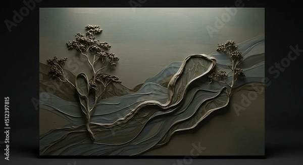 Fototapeta Abstract Landscape with Trees Art