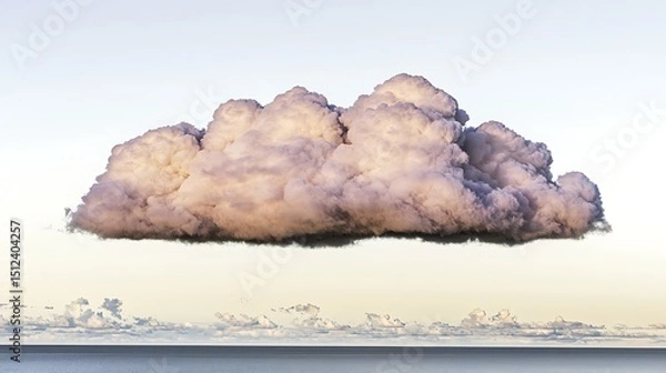 Fototapeta Gentle cloudscape featuring soft pastel tones of pink, lavender, and light blue blending smoothly across the sky