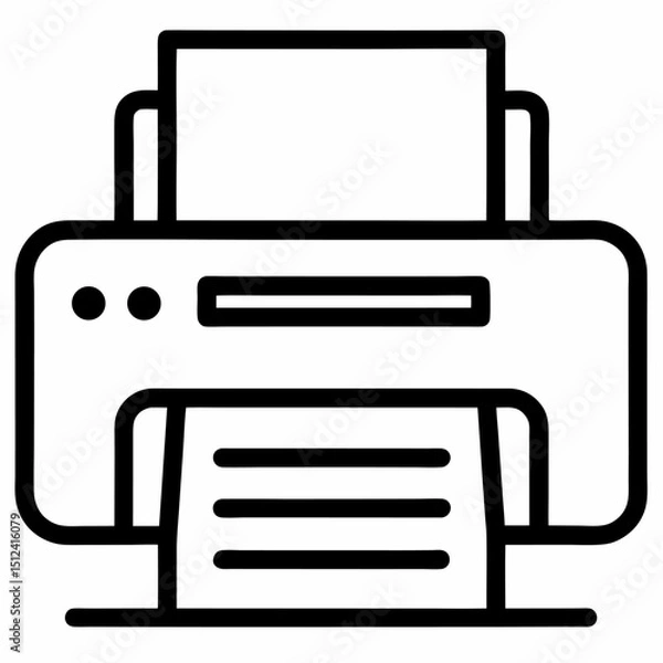 Fototapeta new printer print line art vector icon on white background