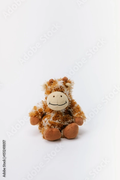 Obraz Monkey stuffed animal sitting on a white background