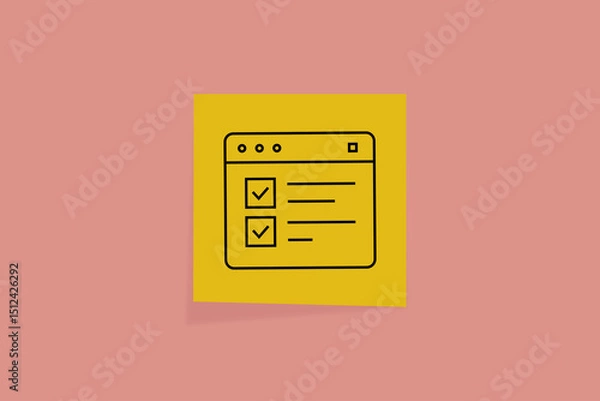 Fototapeta done. an icon on office paper. office paper. successful completion of assigned tasks. teamwork. animation. pin. a business idea. teamwork in business. a task. decision. purpose. achieve your goal. 