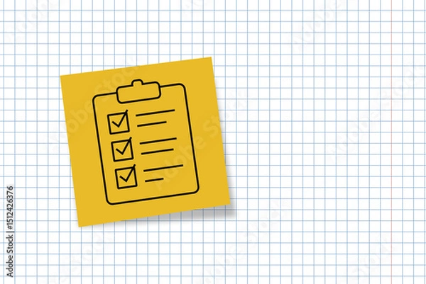 Fototapeta done. an icon on office paper. office paper. successful completion of assigned tasks. teamwork. animation. pin. a business idea. teamwork in business. a task. decision. purpose. achieve your goal. 