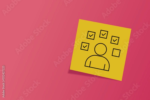 Fototapeta done. an icon on office paper. office paper. successful completion of assigned tasks. teamwork. animation. pin. a business idea. teamwork in business. a task. decision. purpose. achieve your goal. 