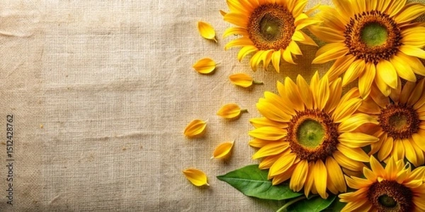 Obraz Sunflower Floral Card Design with Blank Space for Text, Logo, or Advertisement