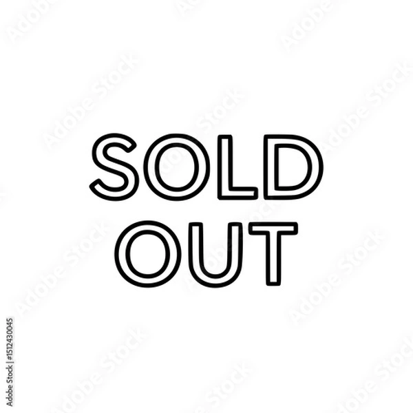 Obraz Sold Out sign, simple design, black and white, for website banners
