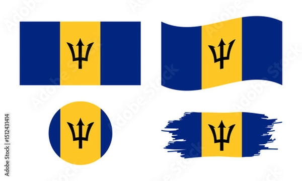 Fototapeta Barbados flag in different forms