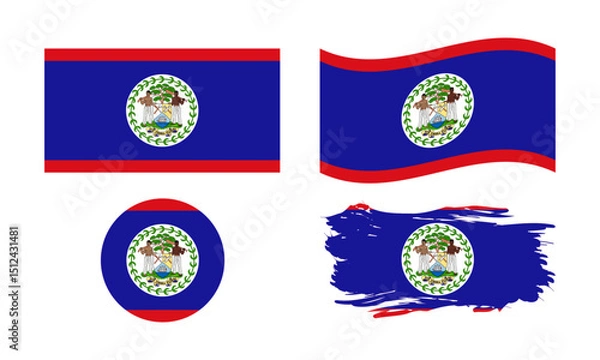 Fototapeta Belize flag in different forms