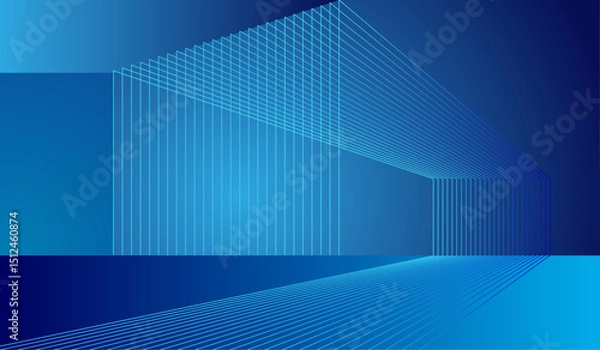 Fototapeta Abstract blue colors gradient with lines graphic design texture background. 