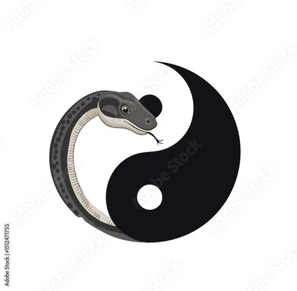 Obraz Snake yin yang symbol balance harmony nature