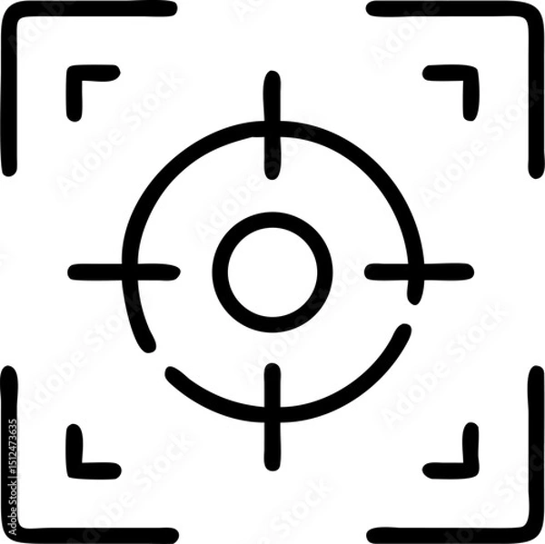 Fototapeta focus vector outline icon on white or transparent background