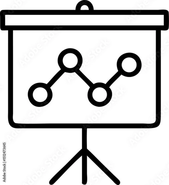 Fototapeta presentation vector outline icon on white or transparent background