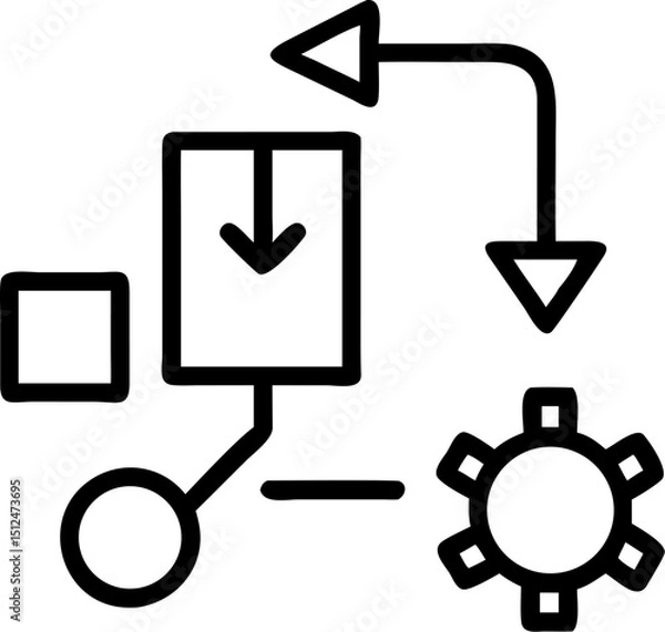 Fototapeta demand planning vector outline icon on white or transparent background