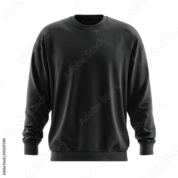 Obraz Dark gray crewneck sweatshirt.  Features long sleeves and a relaxed fit