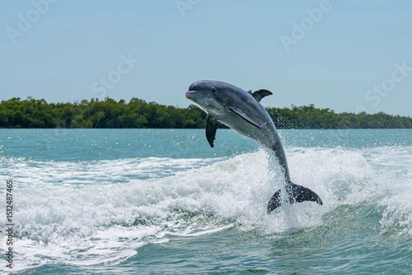 Obraz dolphin jumping out of water