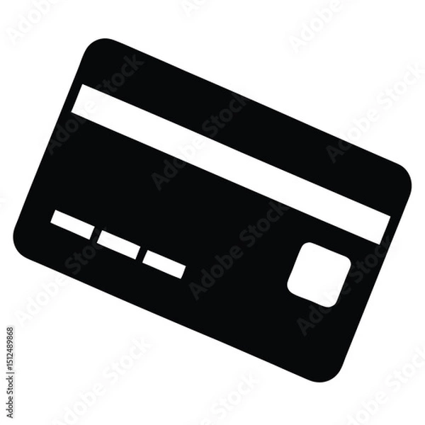 Fototapeta Multiple Black Credit Card Silhouette Illustrations Stacked for Secure Payment, Bank card set icons. Linear, silhouette, and flat style. Vector icons, Stack of Credit Cards Silhouette Illustration.