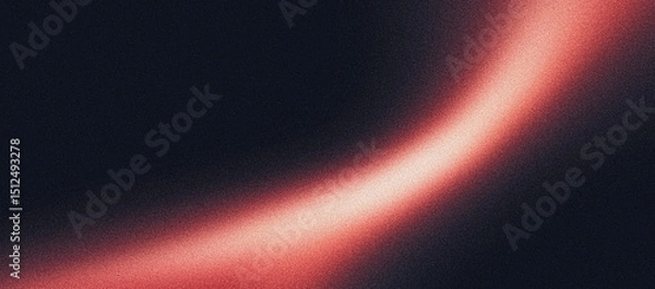 Fototapeta Abstract red orange black grainy background design with glowing color gradient shape on dark noise texture backdrop, banner header cover poster design, copy space