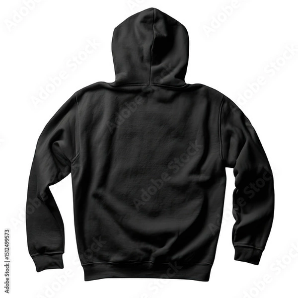 Obraz Black hoodie, plain back, zip closure
