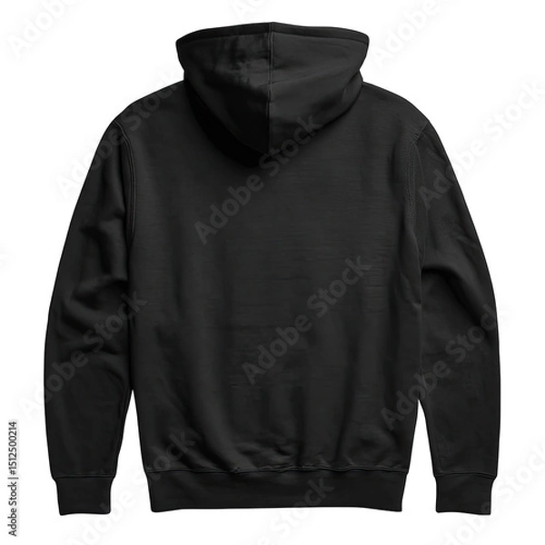 Obraz Plain black hoodie, back view