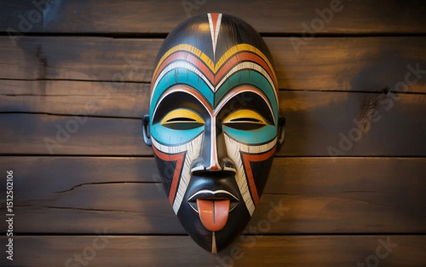 Fototapeta Vibrant Tribal African Patterns and Masks generative ai